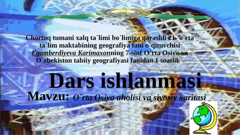 O`rta Osiyo aholisi va siyosiy xaritasi 1