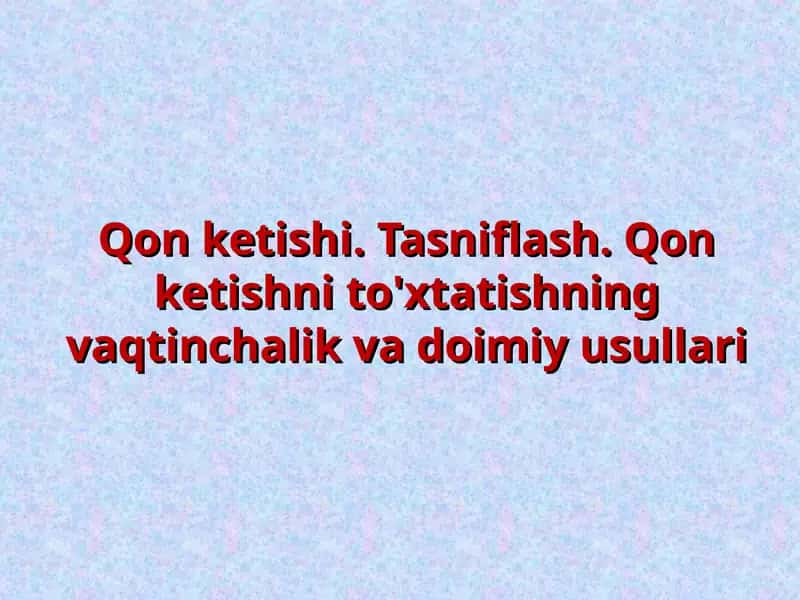Qon ketishi 1