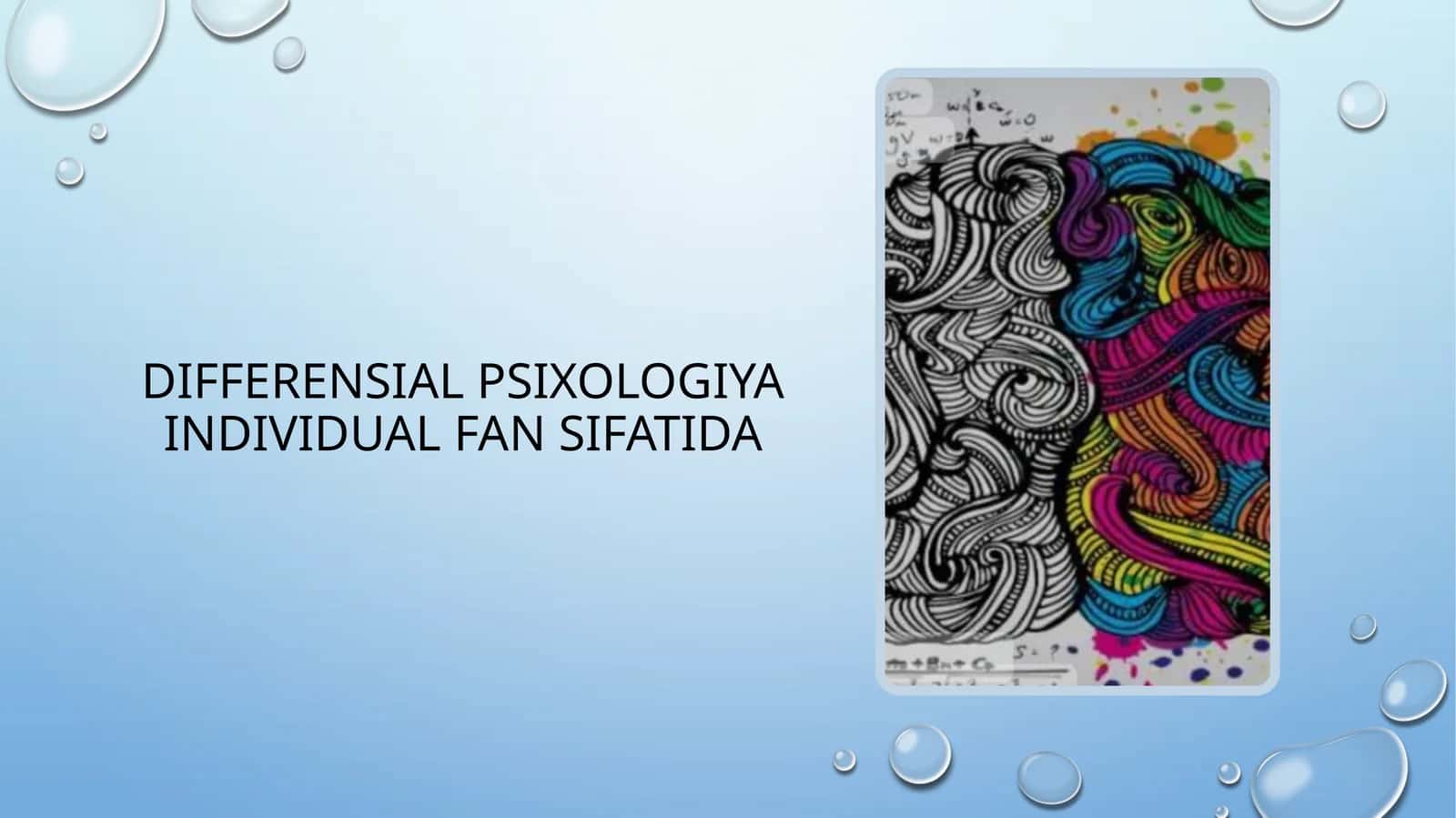 Differensial psixologiya individual fan sifatida 1