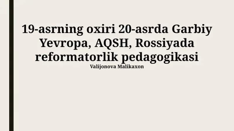 Islohchilik pedagogikasi 1