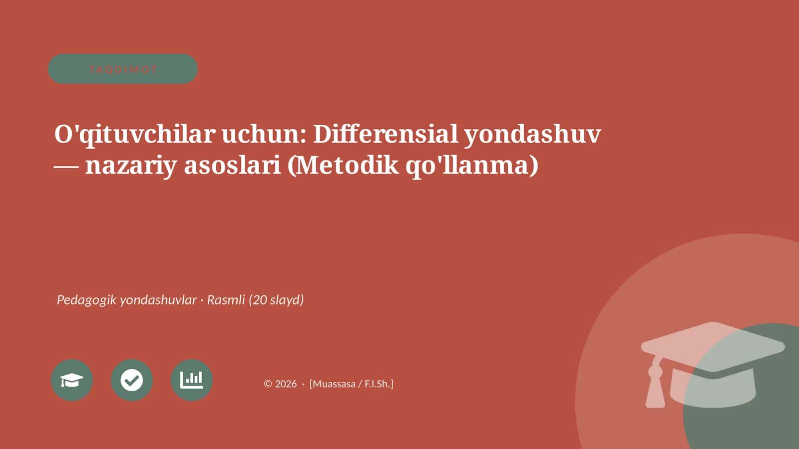 Differensial yondashuv — nazariy asoslari (Metodik qo'llanma) 1