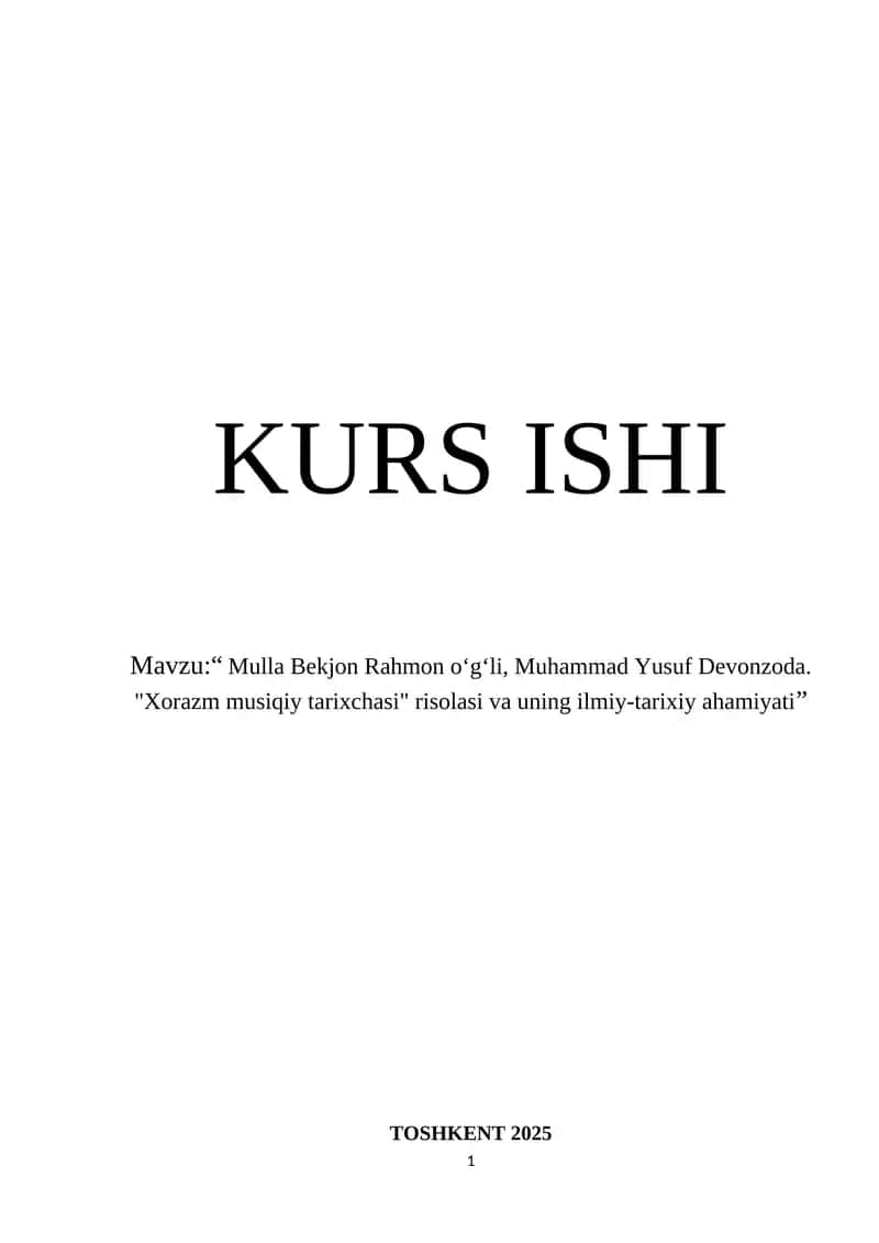 Xorazm musiqiy tarixchasi 1