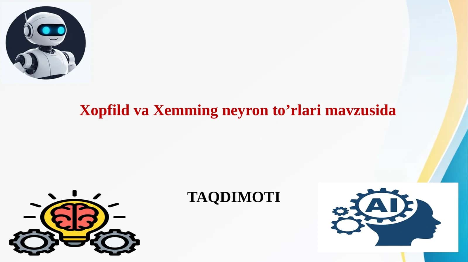 Xopfild va Xemming neyron to’rlari 1