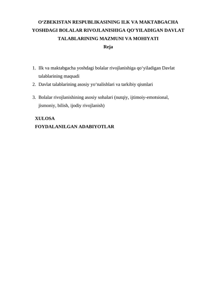 Davlat talablarining maqsadi 1