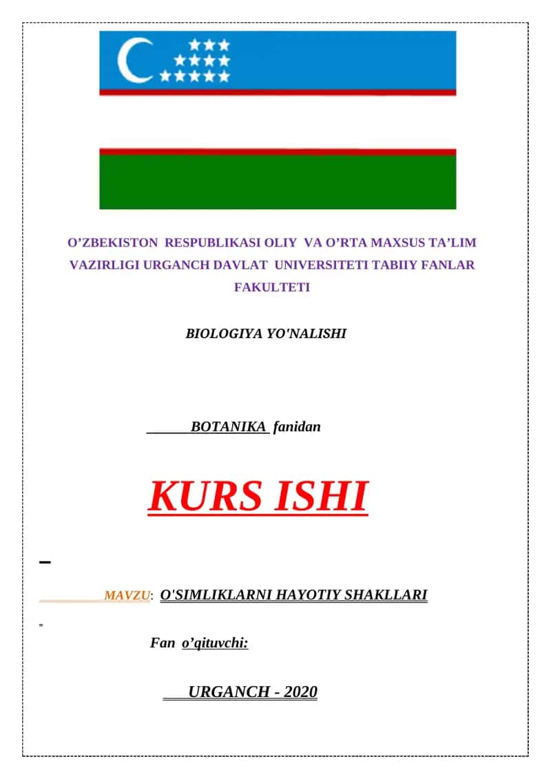 O'Simliklarni Hayotiy Shakllari 1