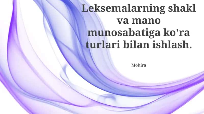 Morfologik tahlil 1