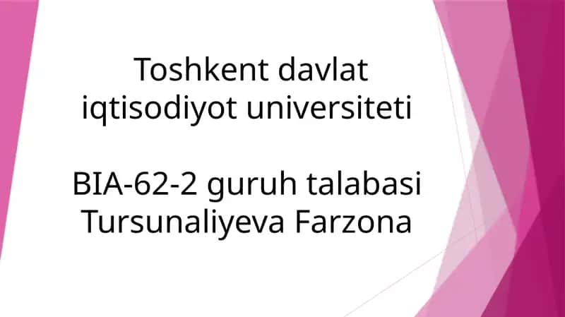 Toshkent Davlat Iqtisodiyot 1