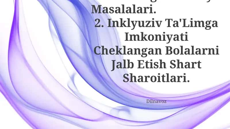 Inklyuziv Ta'limning Umumiy Masalalari 1