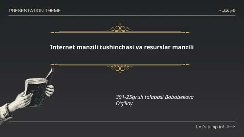 Internet manzili tushinchasi va resurslar manzili 1