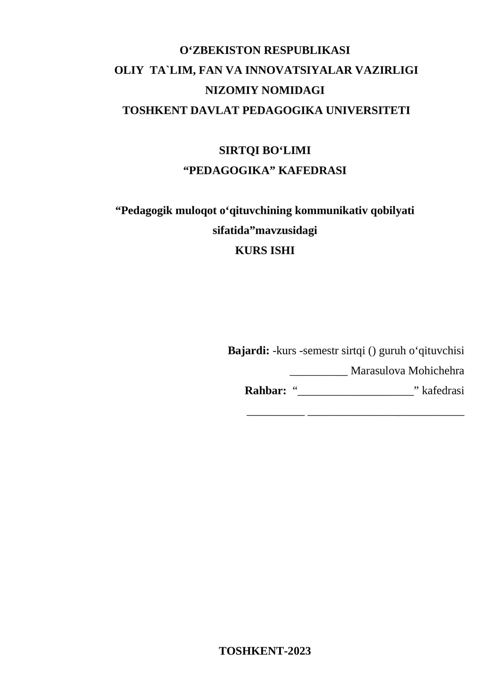 Pedagogik muloqot o‘qituvchining kommunikativ qobilyati sifatida 1