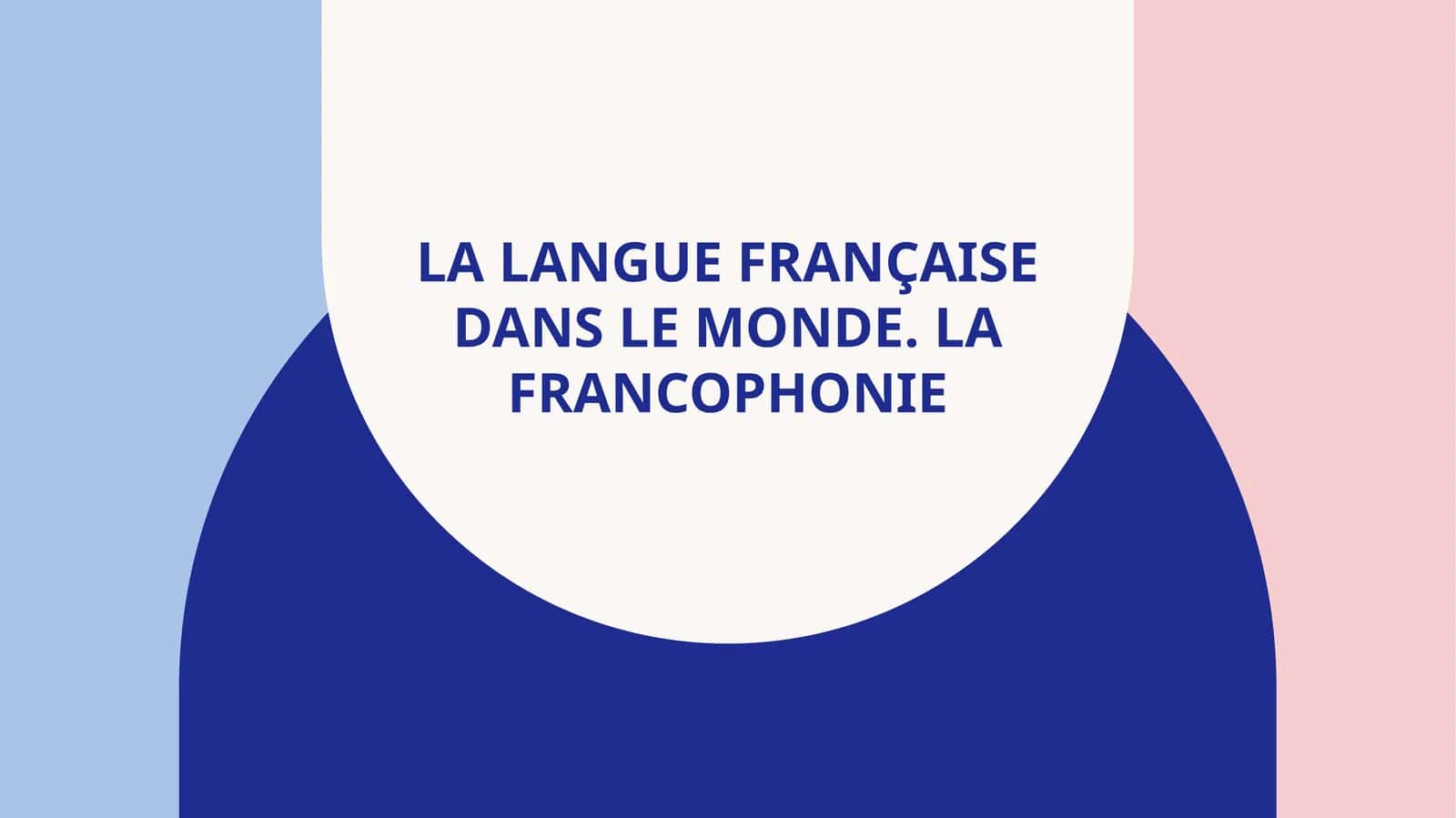 La langue française dans le monde.La Francophonie 1