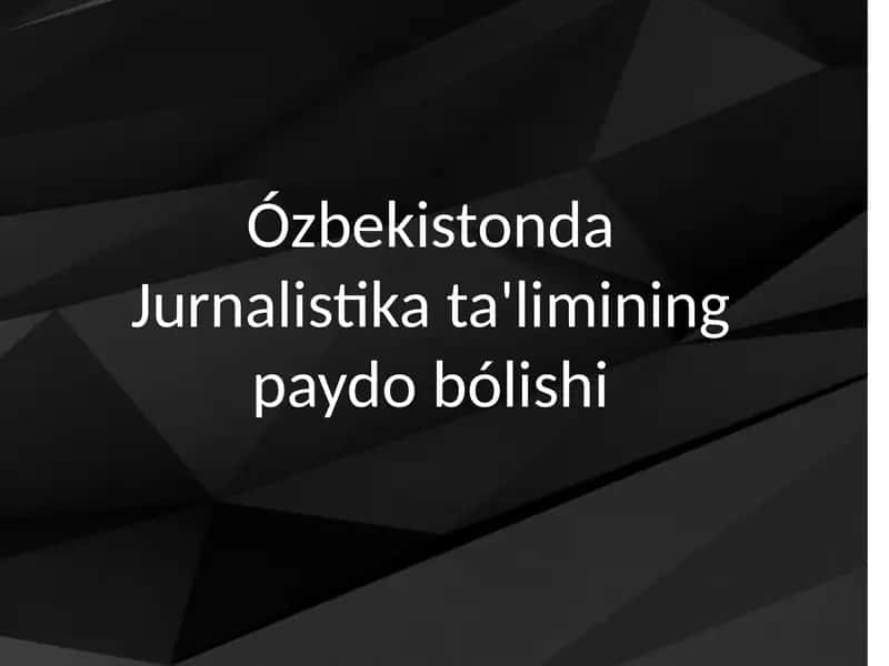 Jurnalistika talimi 1