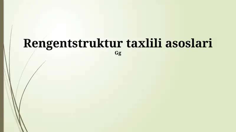 Rentgen nurlari diffraktsiyasi tahlili 1