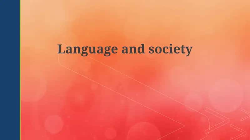 Language and society 1