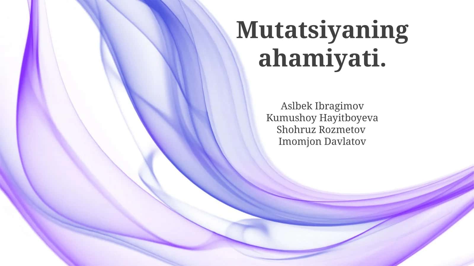 Mutatsiyaning ahamiyati 1