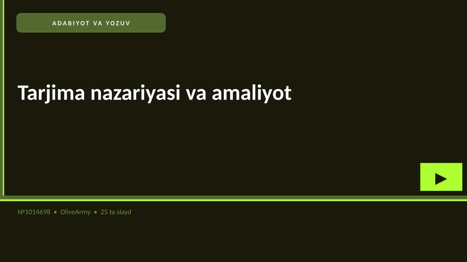 Tarjima nazariyasi va amaliyot 1