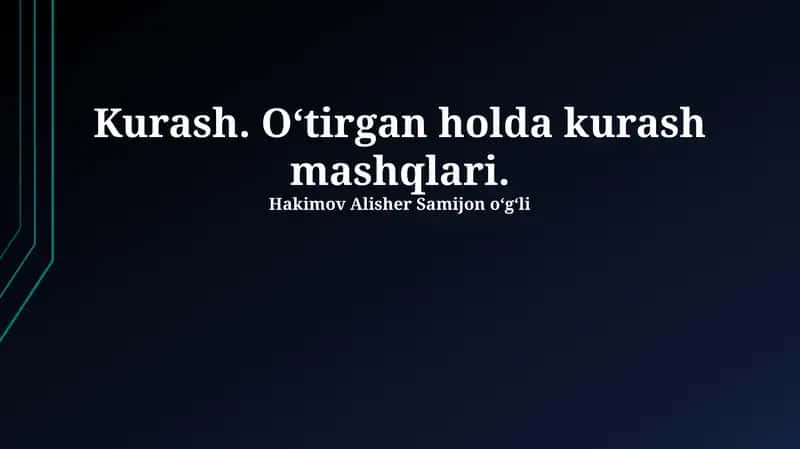 O'tirgan holda Kurash 1
