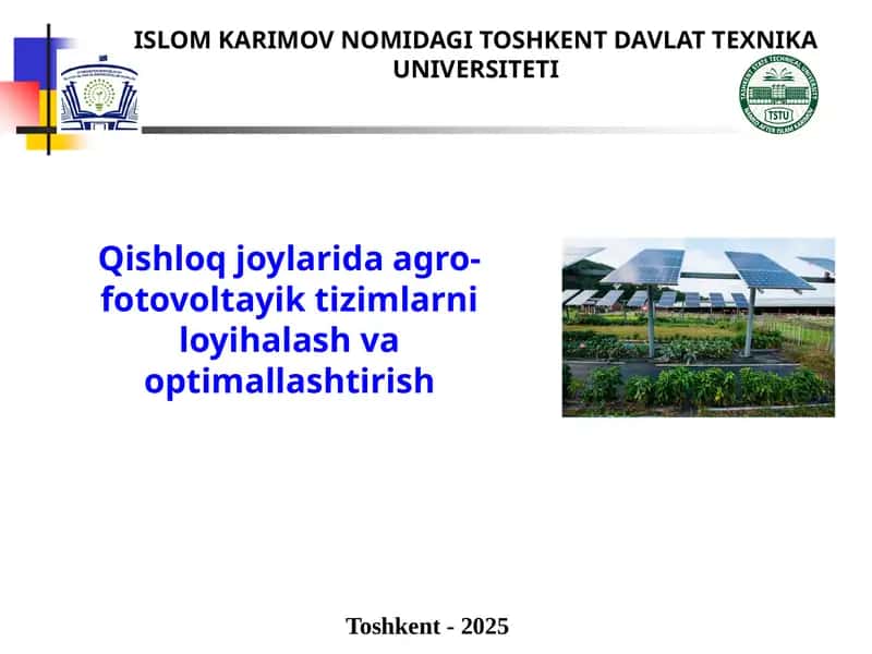 Agro-fotovoltayik tizimlar 1