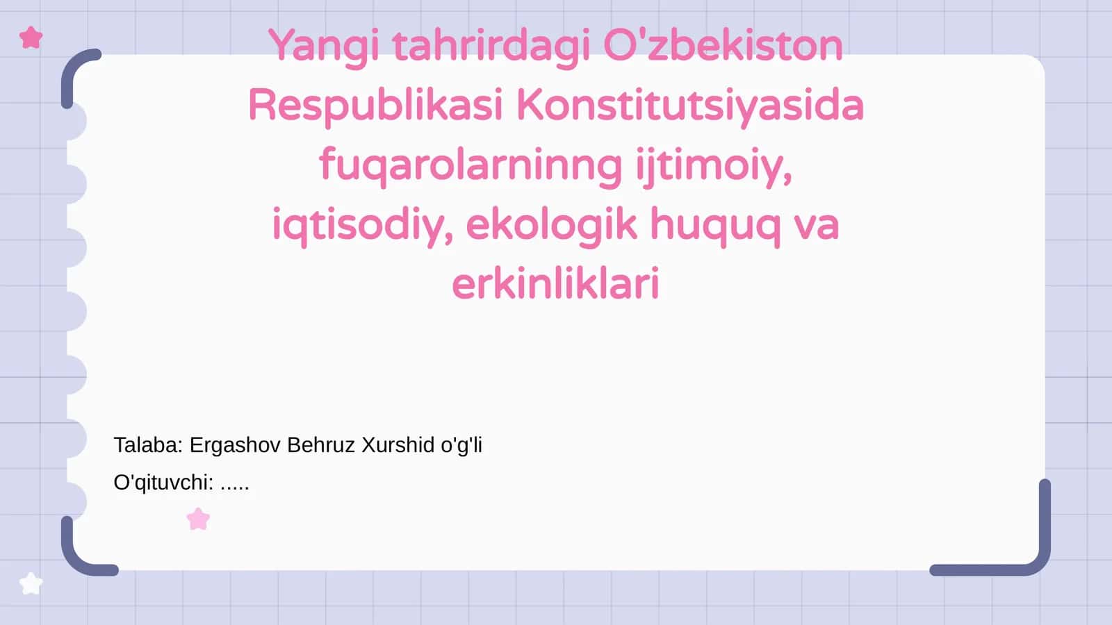 O'zbekiston Respublikasi Konstitutsiyasining Yangi Tahriri 1