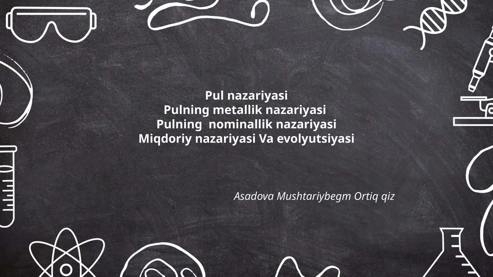 Pul nazariyasi 1