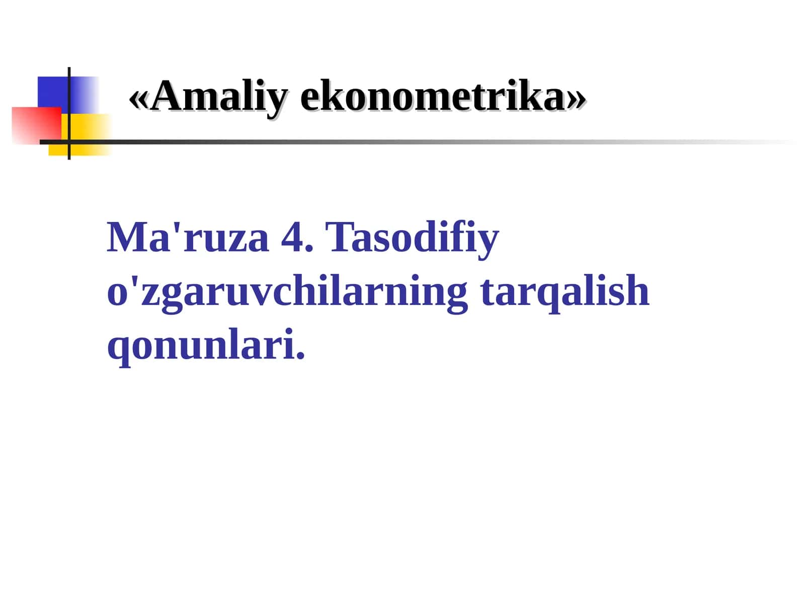 Tasodifiy o'zgaruvchilar Tahlili 1