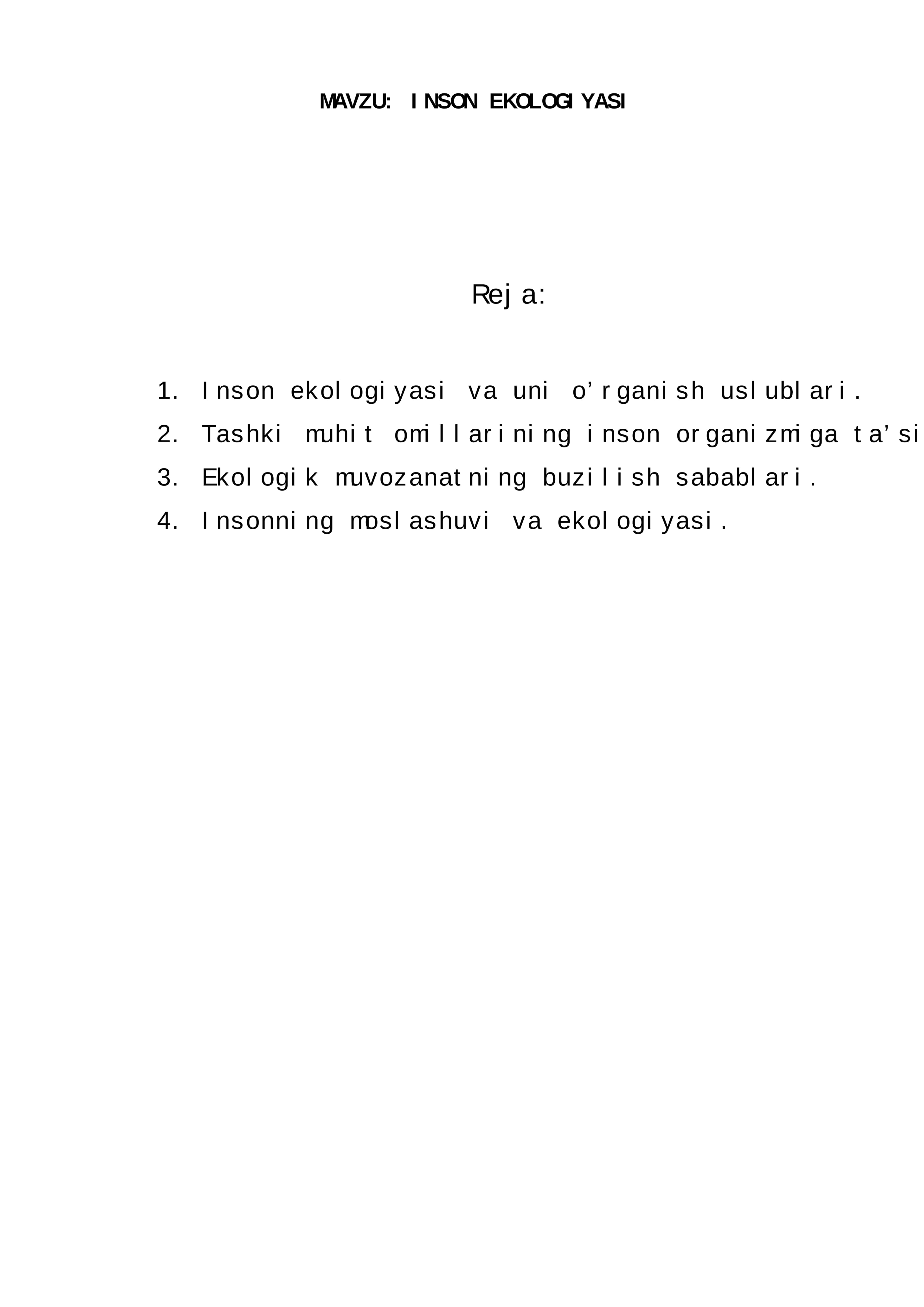 INSON EKOLOGIYASI