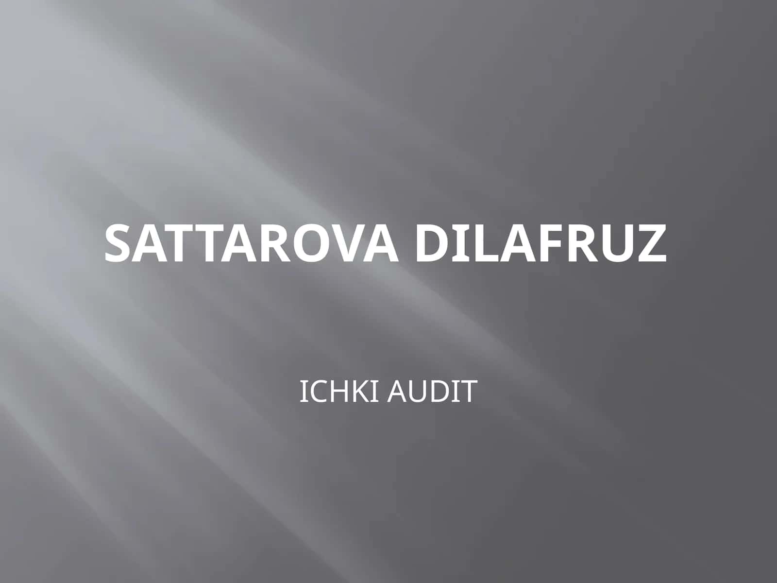 ICHKI AUDIT 1