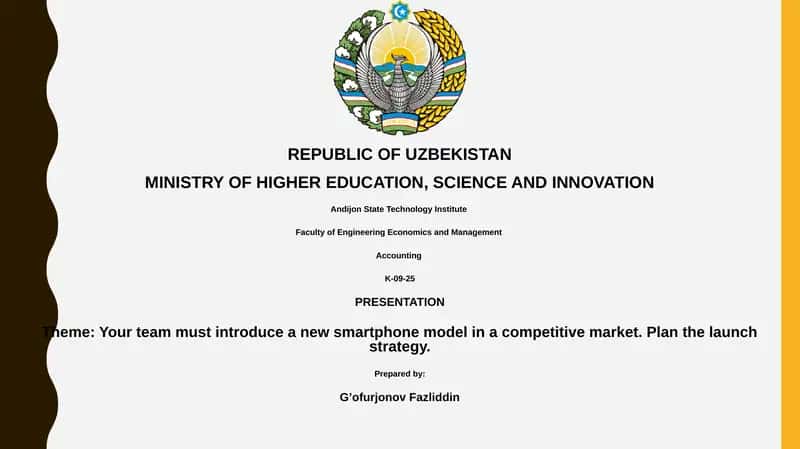 Your team must introduce a new smartphone model in a competitive market. Plan the launch strategy 1