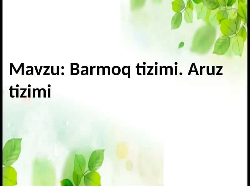 Barmoq vazni 1