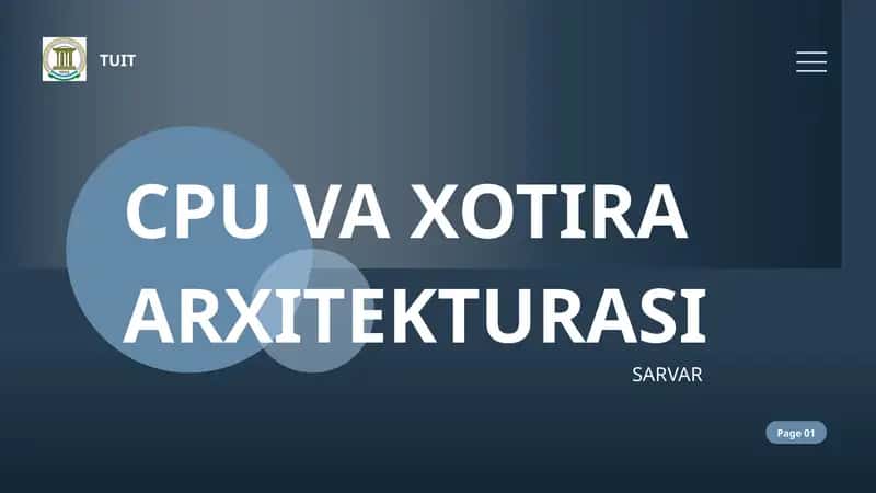 cpu va xotira arxitektursi 1