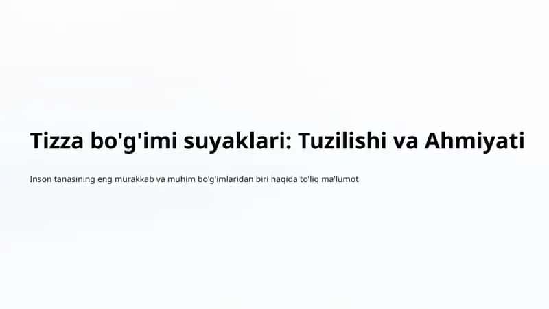 Tizza bo'g'imi suyaklari: Tuzilishi va Ahmiyati 1