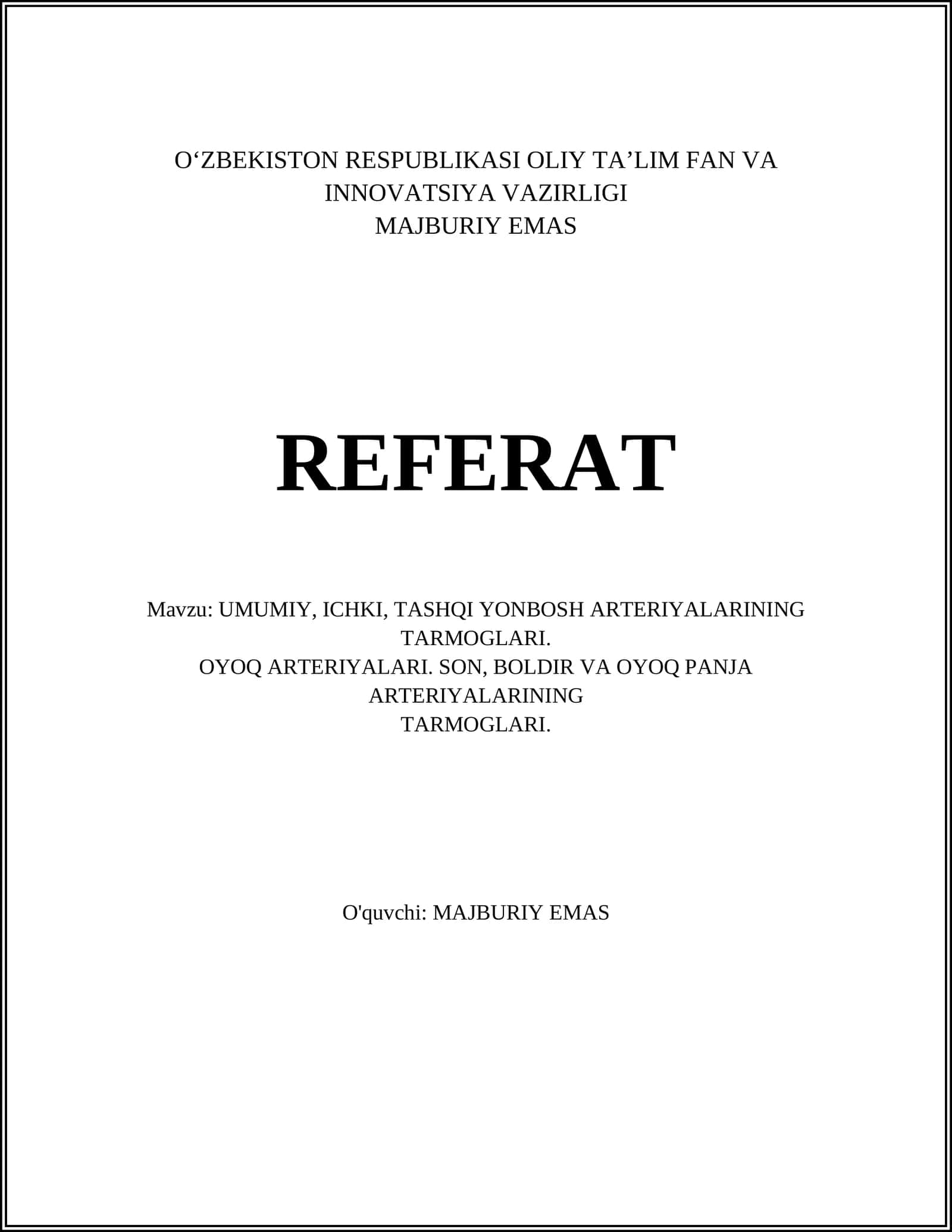 Majburiy Emas - Referat 1