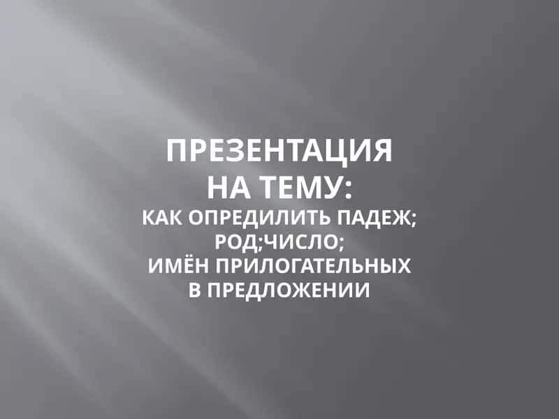Падеж имени прилагательного 1