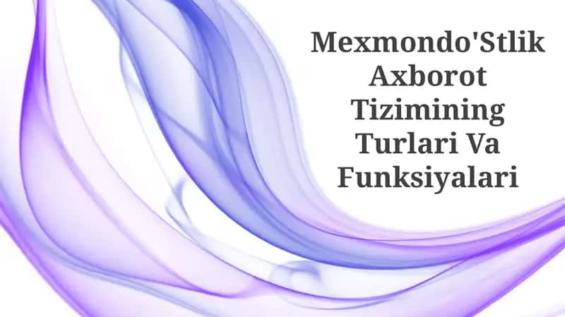 Mehmondo'Stlik Axborot Tizimlarining Turlari 1
