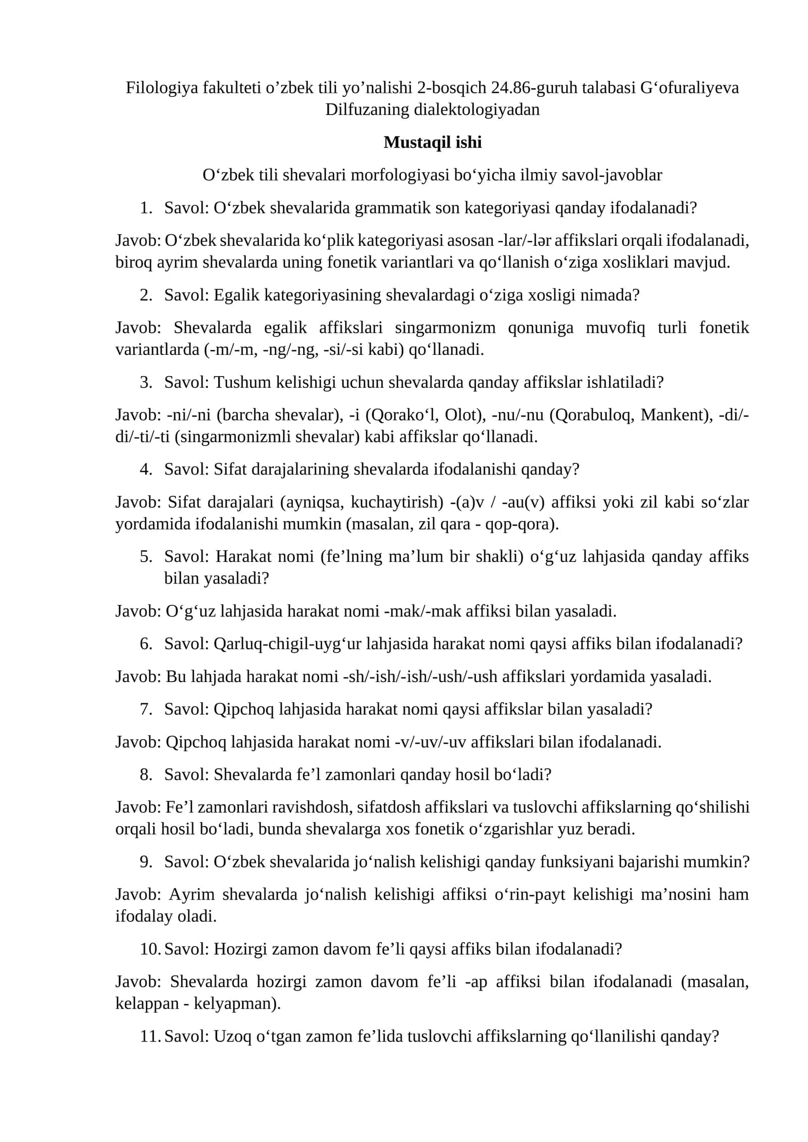 o'zbek tili morfologiyasi 1