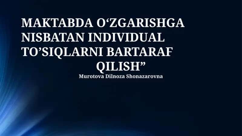 O'zgarishlarga To'sqinlik Qilish 1