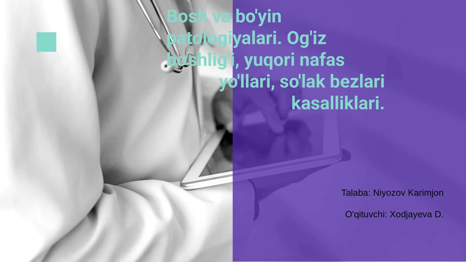 Bosh va bo'yin patologiyalari 1