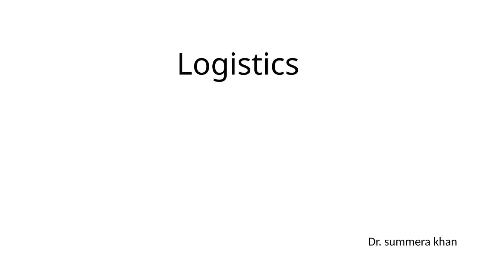 Logistika 1