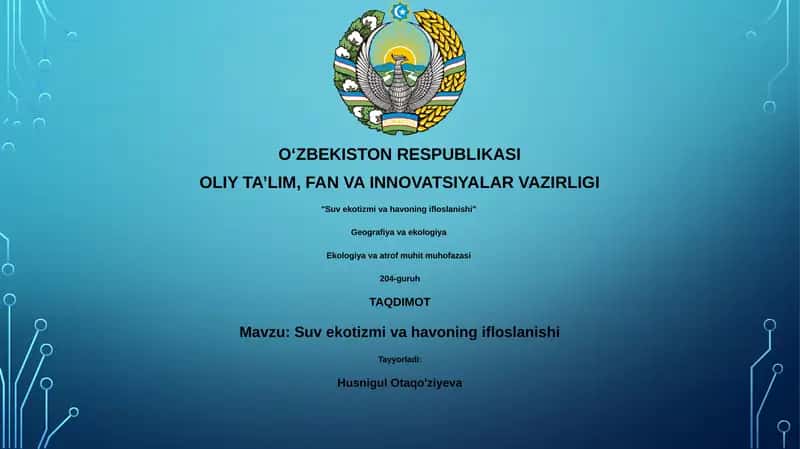 Suv ekotizmi va havoning ifloslanishi 1