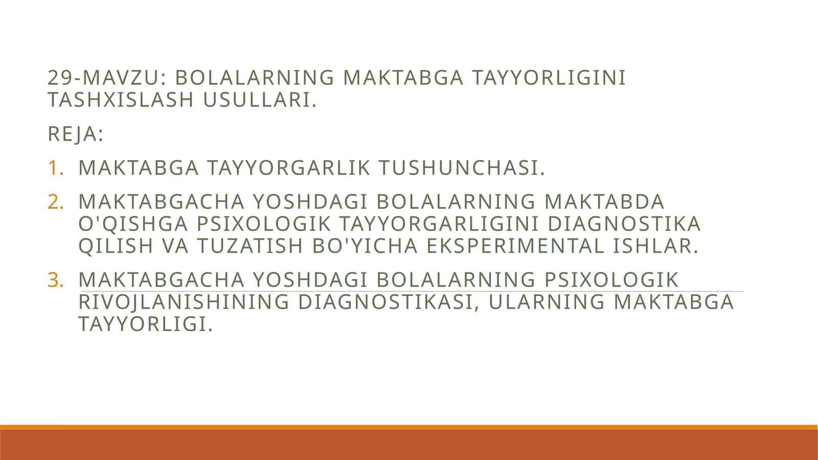 Bolalarning maktabga tayyorligini tashxislash usullari 1