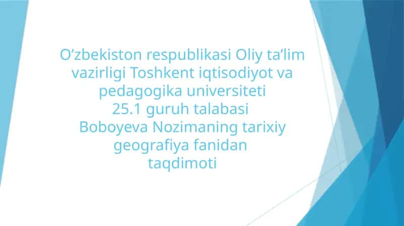 Buxoro amirligining tarixiy geografiyasi 1