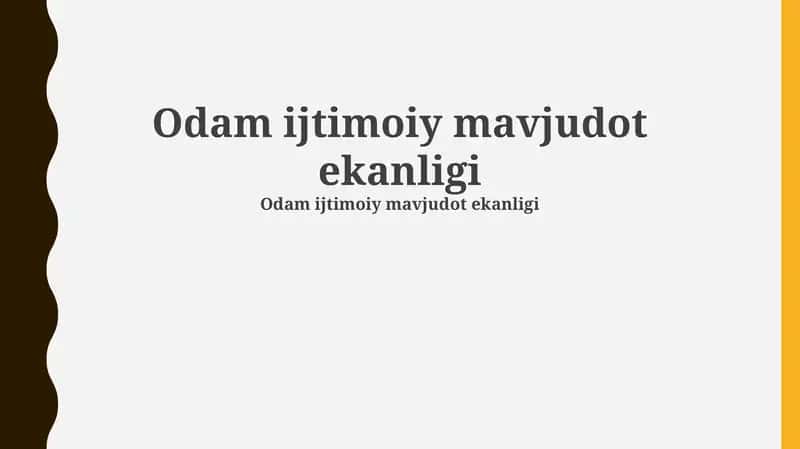 Odam ijtimoiy mavjudot ekanligi 1