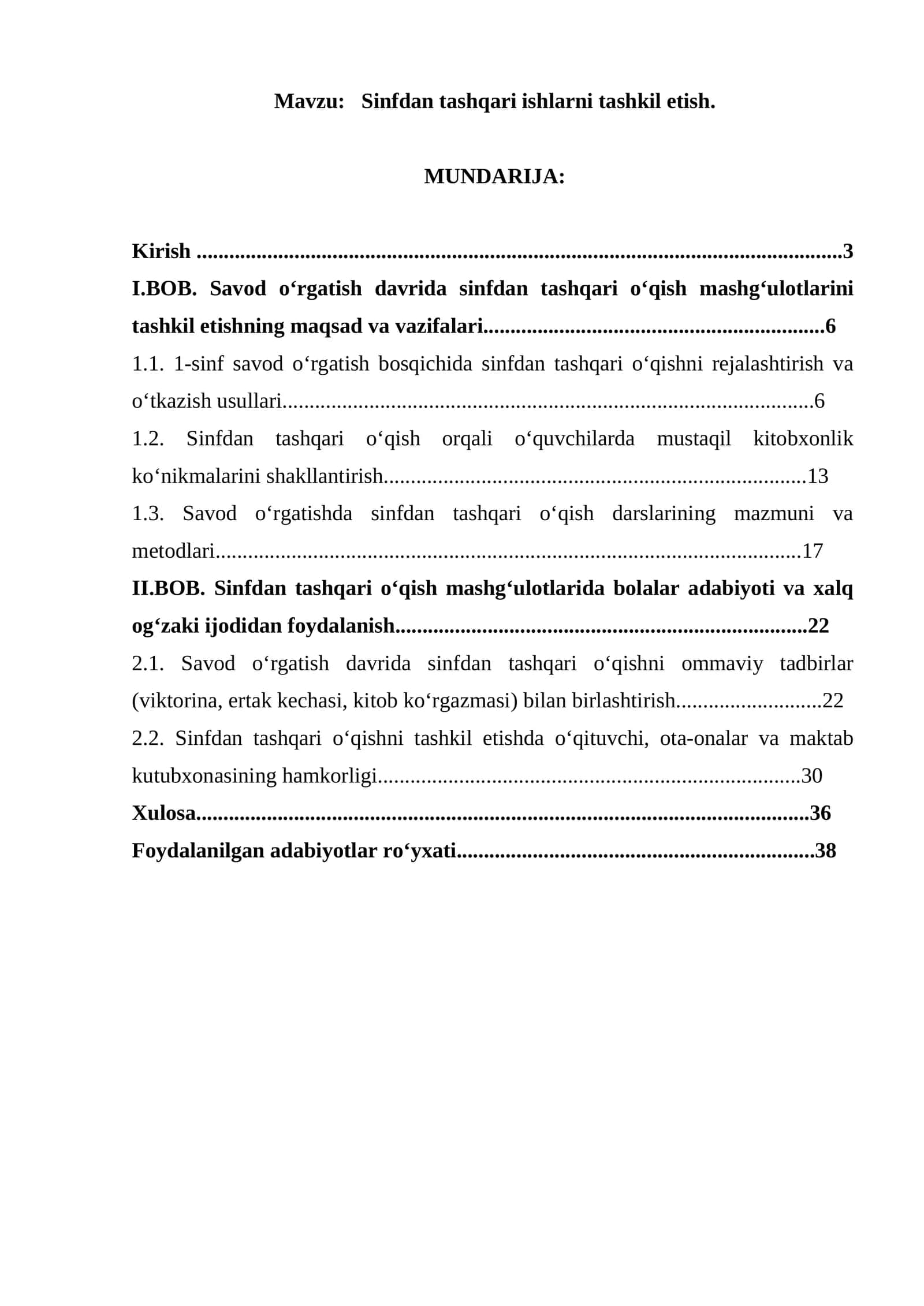 Sinfdan tashqari ishlarni tashkil etish 1
