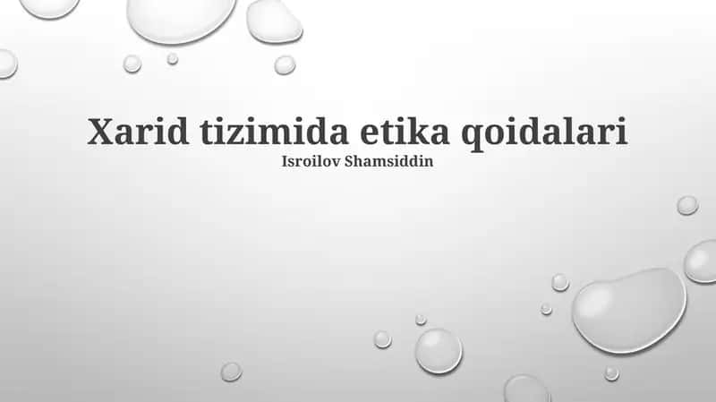 Xarid tizimida etika qoidalari 1