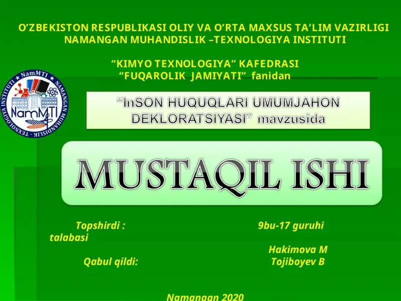 FUQAROLIK JAMIYATI 1