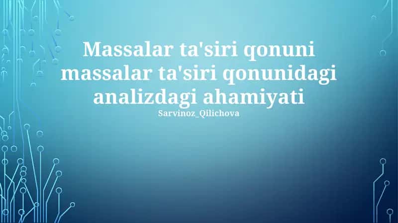 Analitik Kimyoda Qo'llanmalar 1
