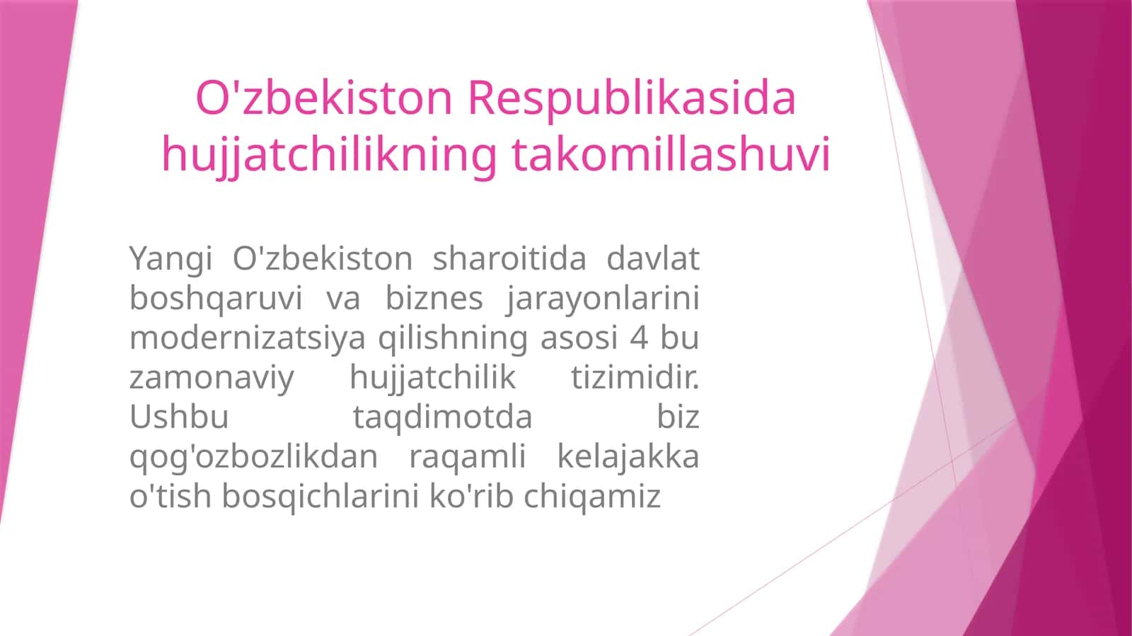 O'zbekiston Respublikasida hujjatchilikning takomillashuvi 1