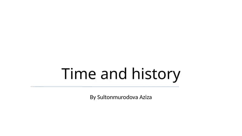 Time and history 1