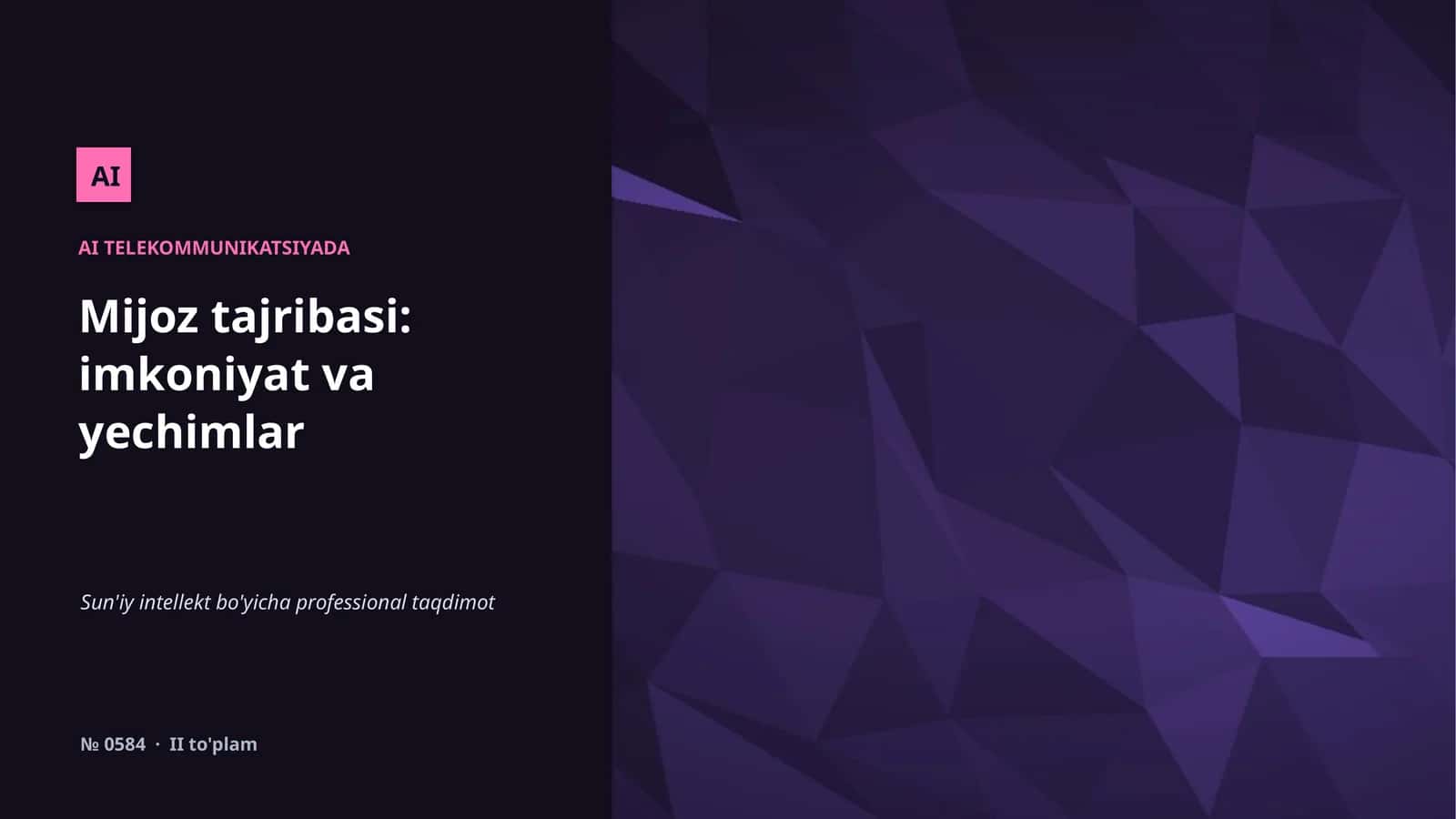 TELEKOMMUNIKATSIYADA AI 1