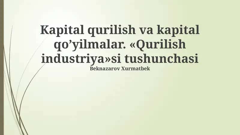 Qurilish industriyasi 1